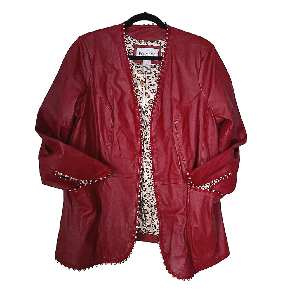 RARE Vintage 100% Authentic Leather Red Jacket